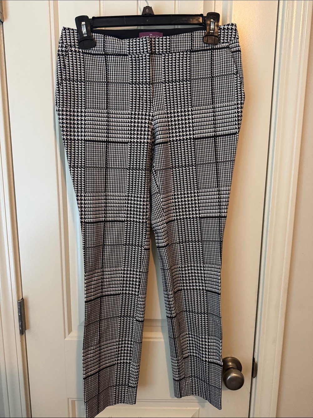 Women's Black & White Glen Plaid Cropped Pants